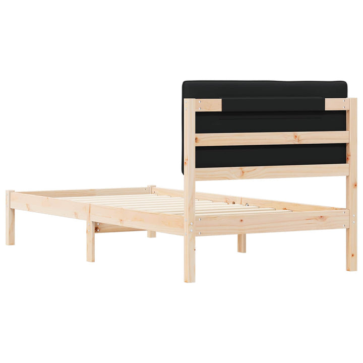 Sengestel med Polstret Hovedgavl Sort 90 x 190 cm