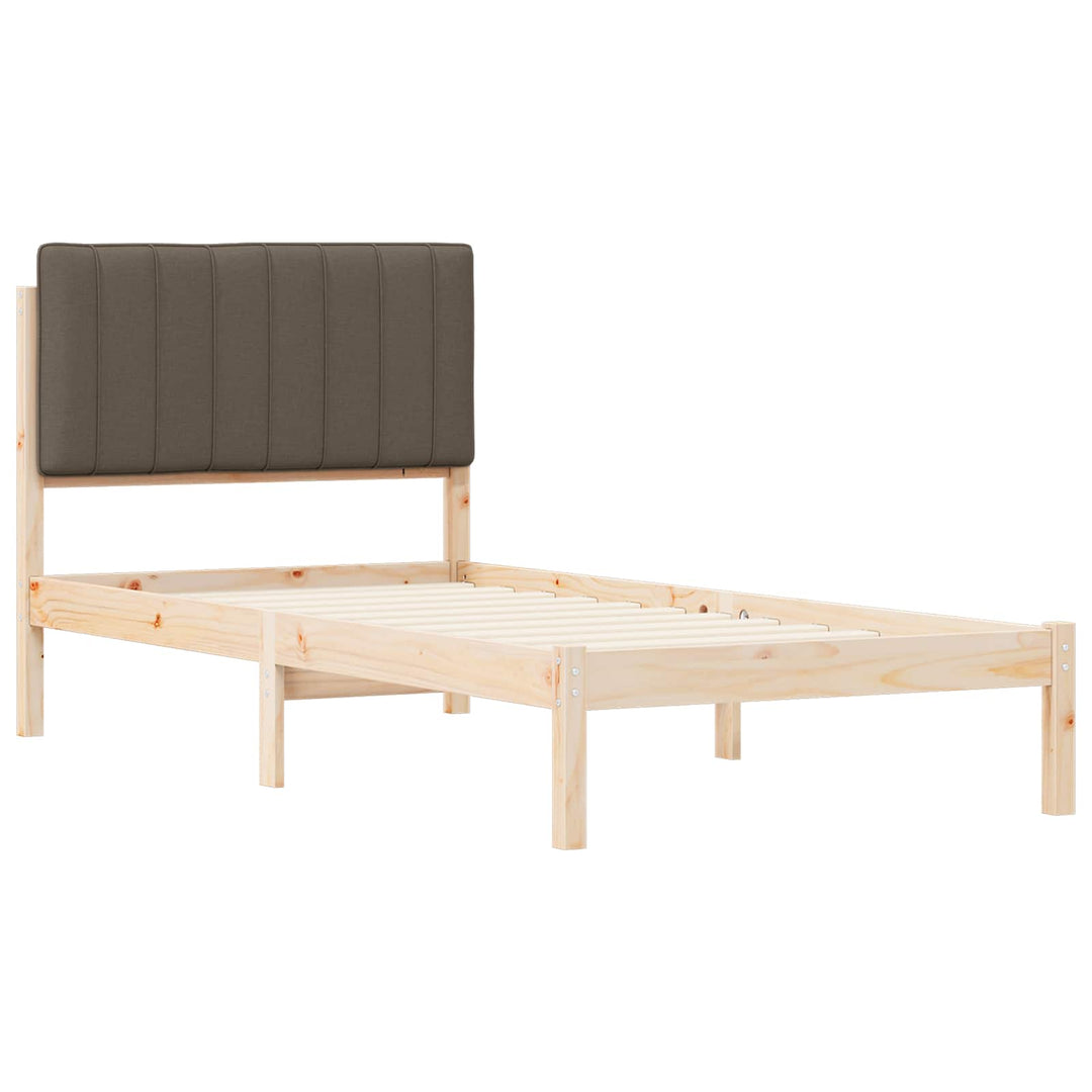 Sengestel med Polstret Hovedgavl Gråbrun 90 x 190 cm