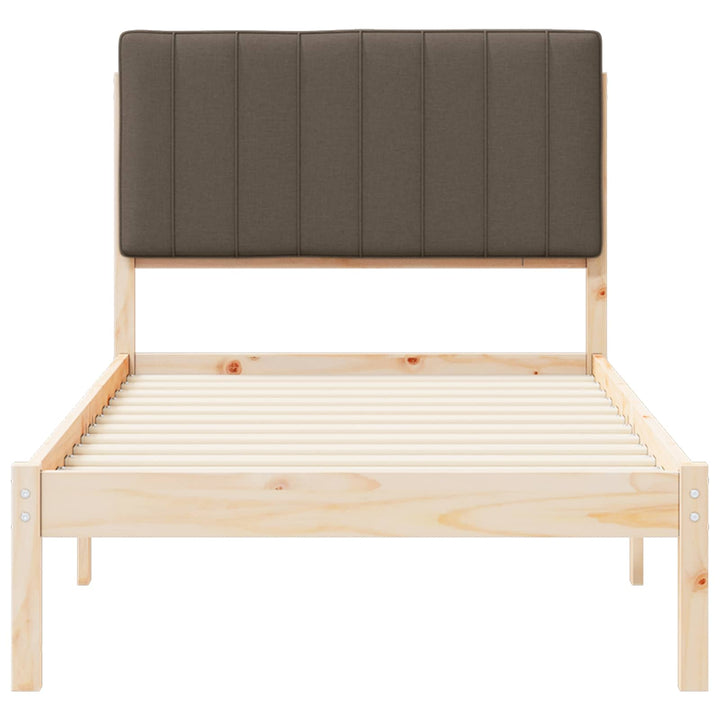 Sengestel med Polstret Hovedgavl Gråbrun 90 x 190 cm