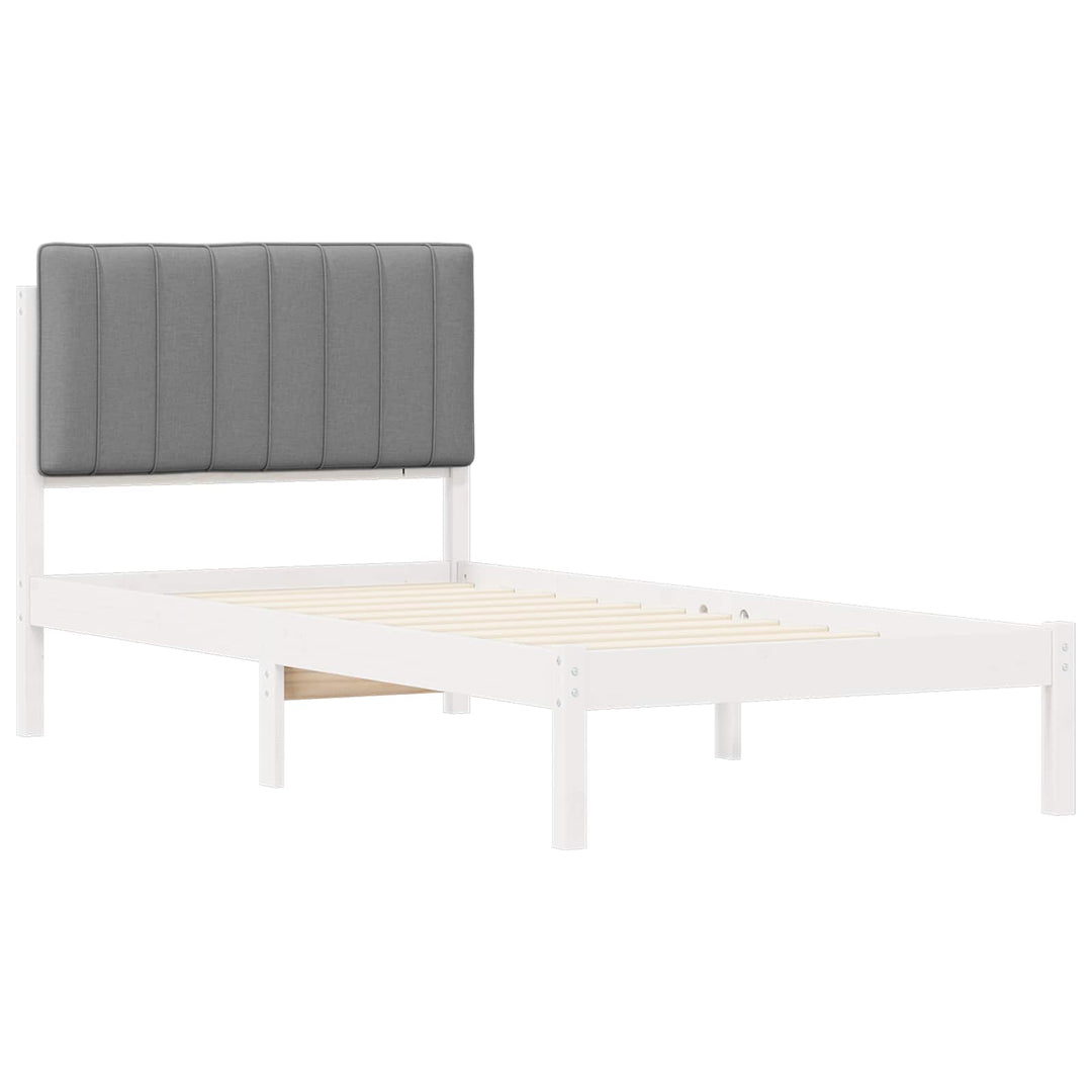 Sengestel med Polstret Hovedgavl Lysegrå 90 x 190 cm