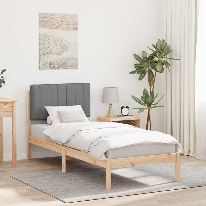 Sengestel med Polstret Hovedgavl Lysegrå 75 x 190 cm