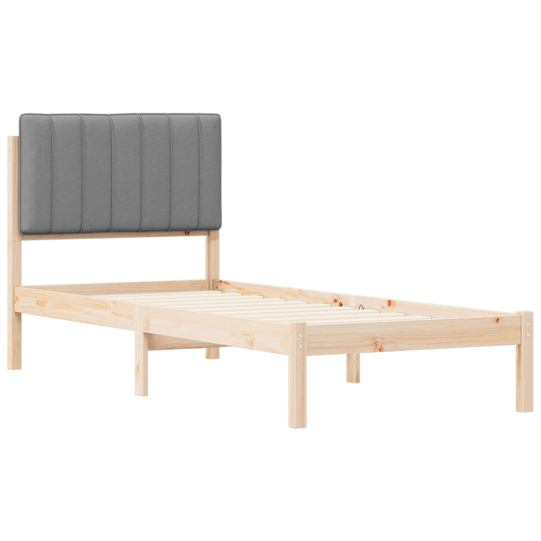 Sengestel med Polstret Hovedgavl Lysegrå 75 x 190 cm