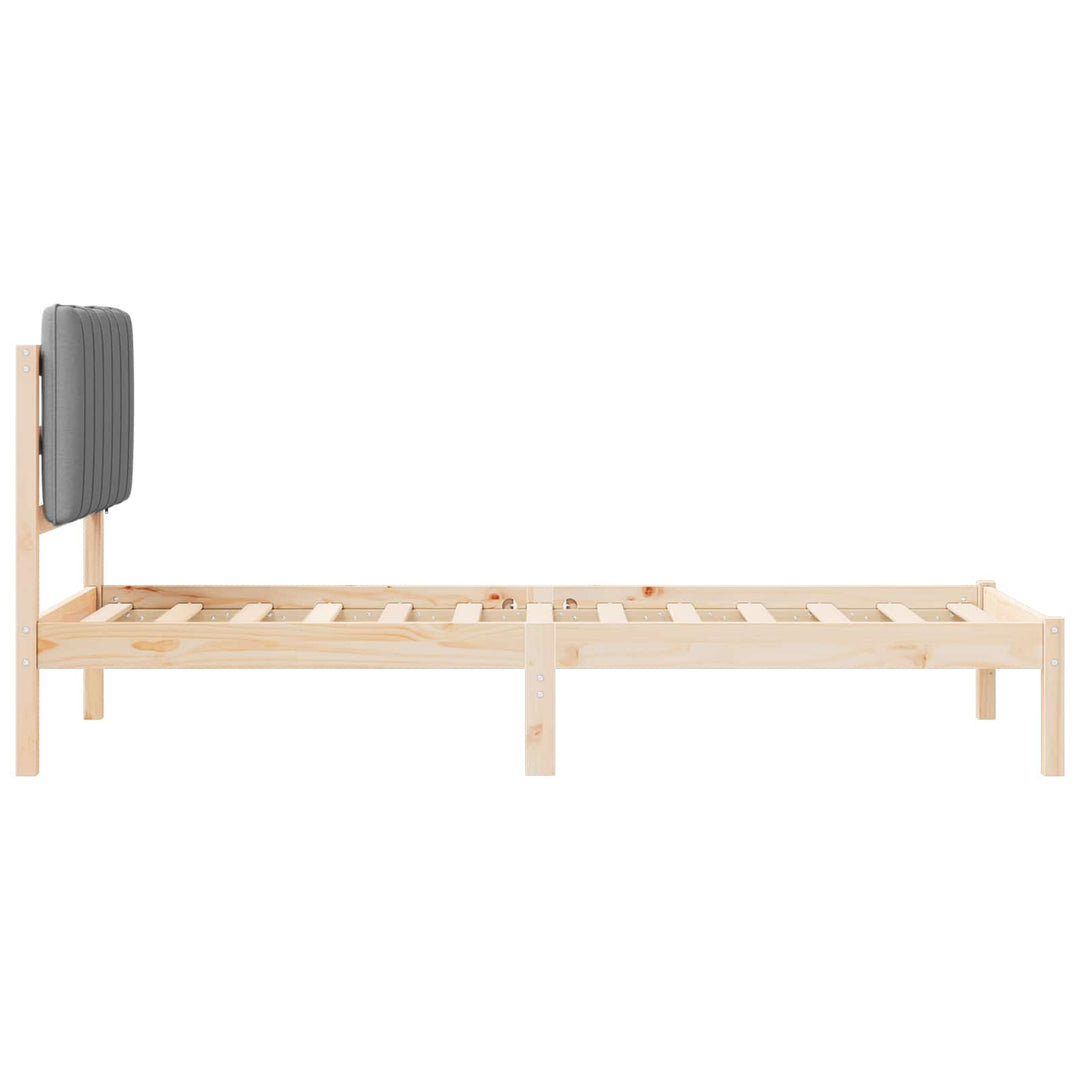 Sengestel med Polstret Hovedgavl Lysegrå 75 x 190 cm