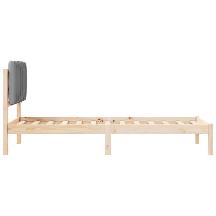 Sengestel med Polstret Hovedgavl Lysegrå 75 x 190 cm