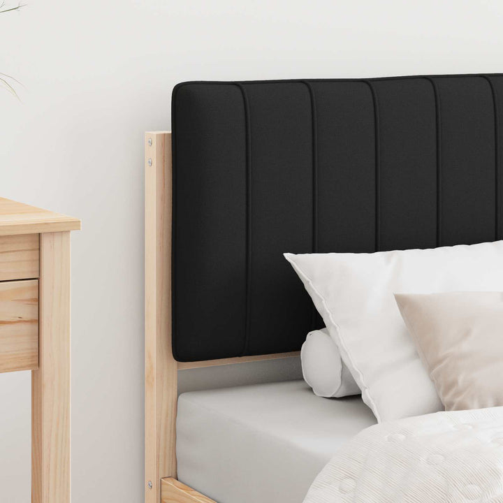 Sengestel med Polstret Hovedgavl Sort 75 x 190 cm