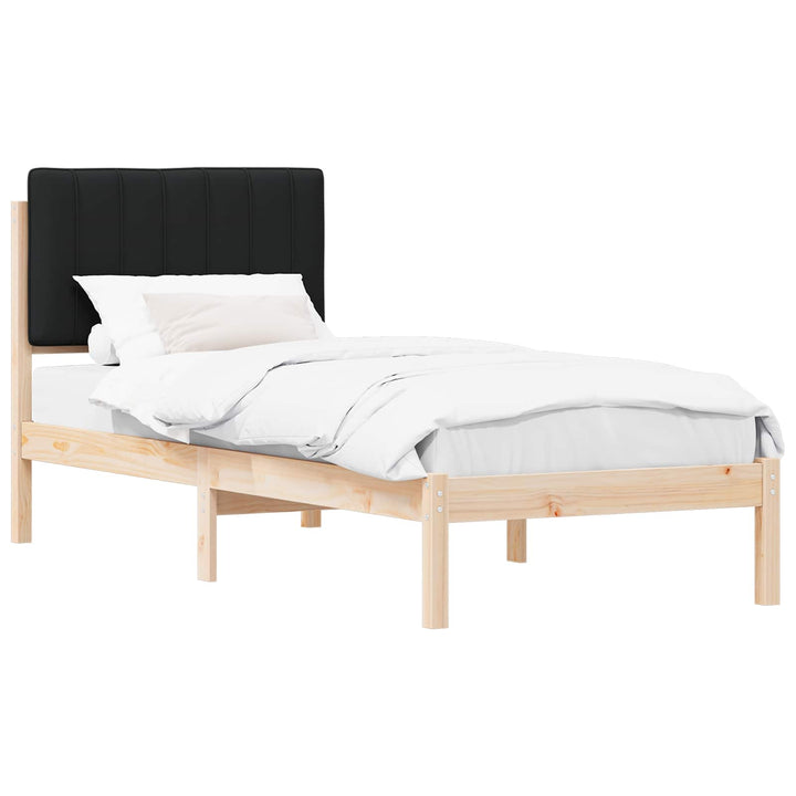 Sengestel med Polstret Hovedgavl Sort 75 x 190 cm