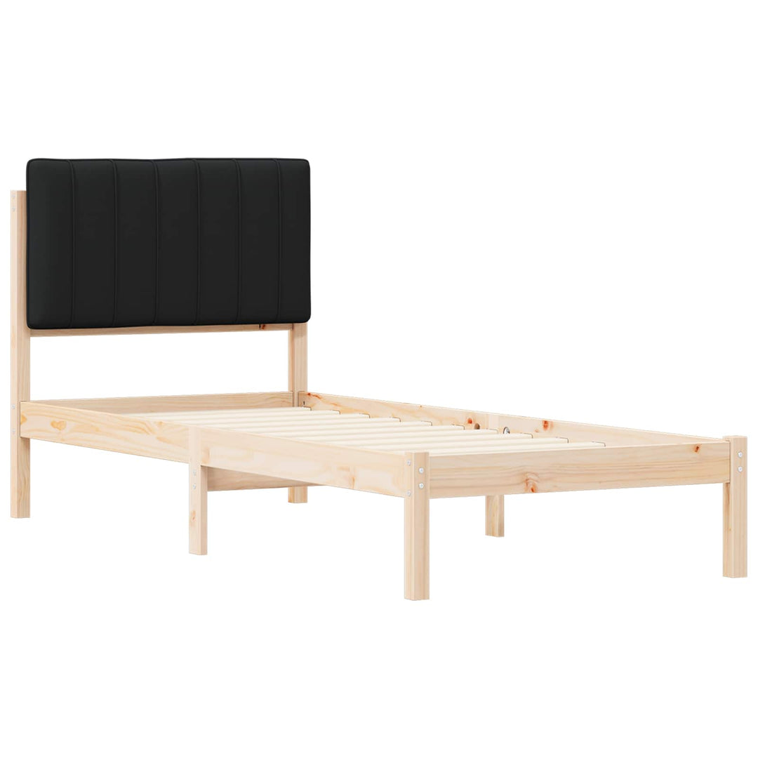 Sengestel med Polstret Hovedgavl Sort 75 x 190 cm
