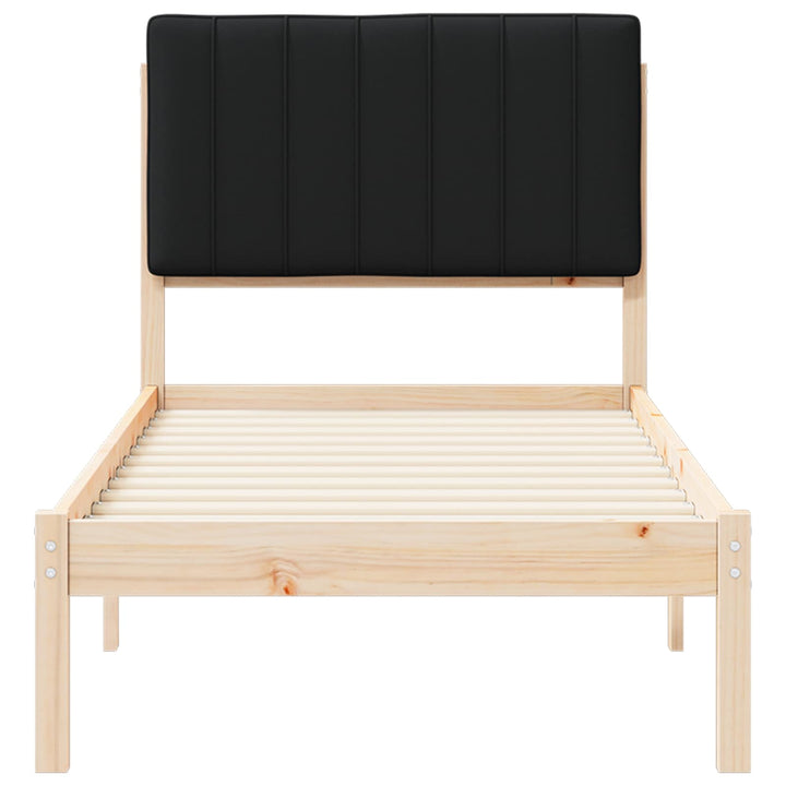 Sengestel med Polstret Hovedgavl Sort 75 x 190 cm