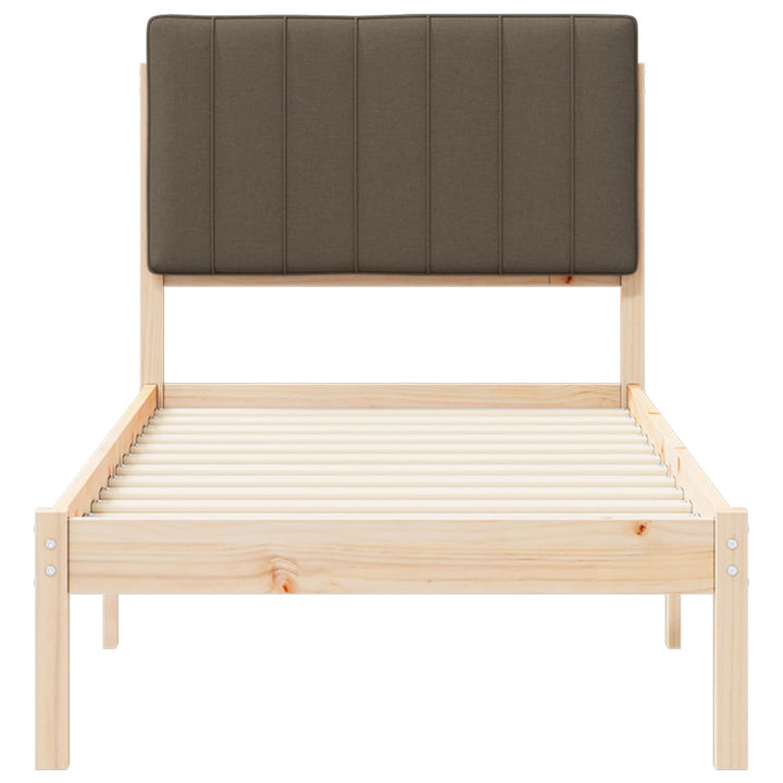 Sengestel med Polstret Hovedgavl Gråbrun 75 x 190 cm