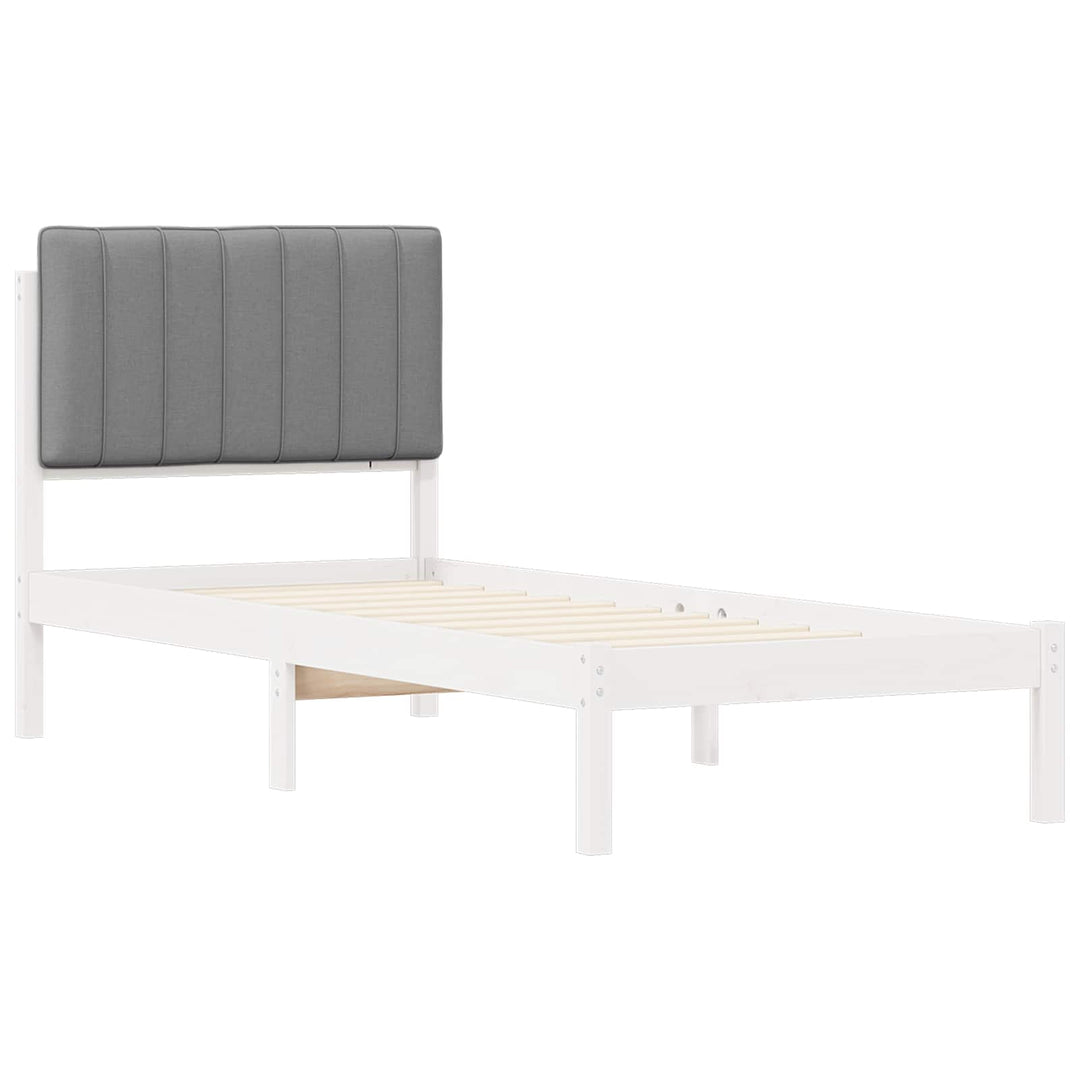Sengestel med Polstret Hovedgavl Lysegrå 75 x 190 cm