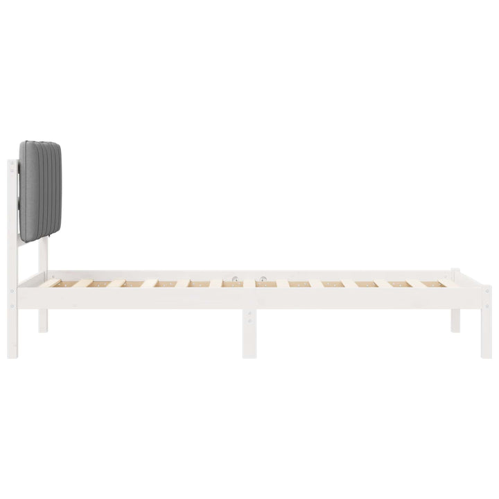 Sengestel med Polstret Hovedgavl Lysegrå 75 x 190 cm