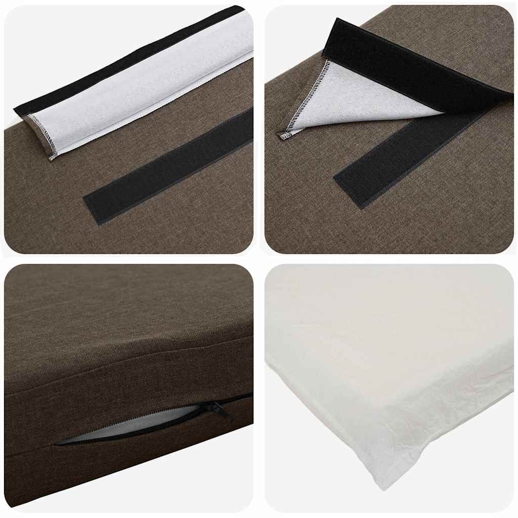 Polstret sengegavl Brun og Taupe 180 cm Massiv fyrretræ