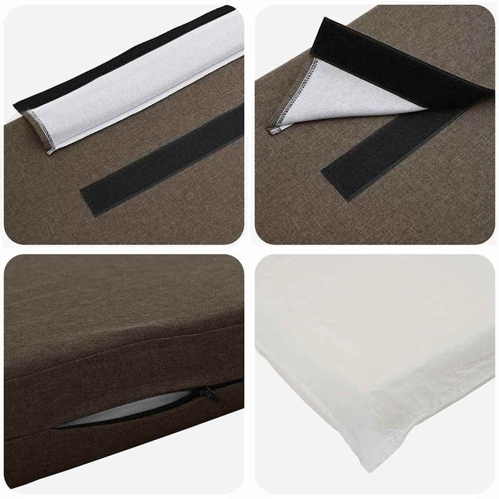 Polstret sengegavl Brun og Taupe 180 cm Massiv fyrretræ