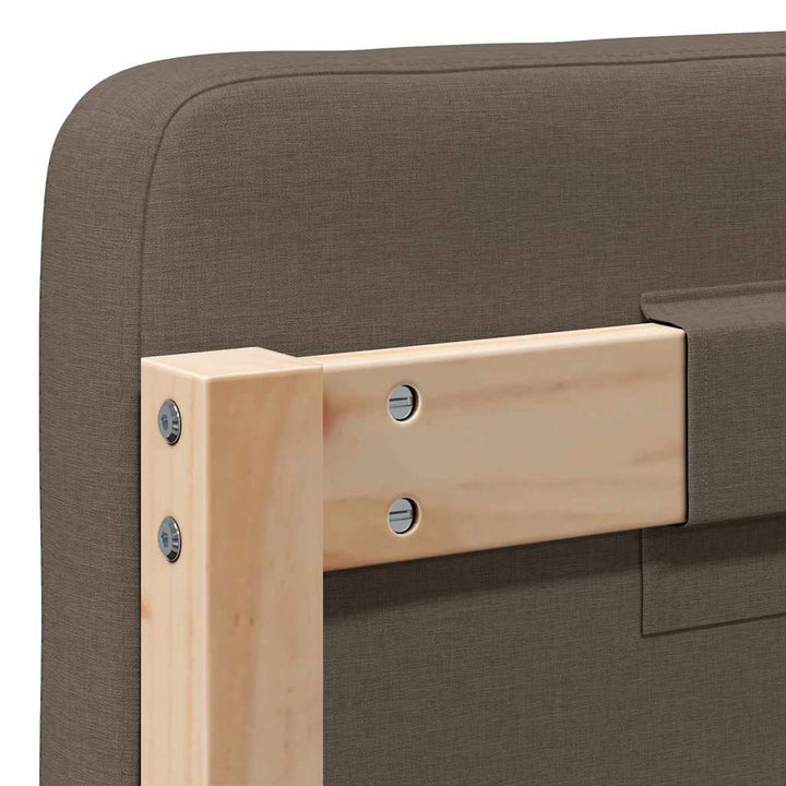 Polstret sengegavl Brun og Taupe 180 cm Massiv fyrretræ