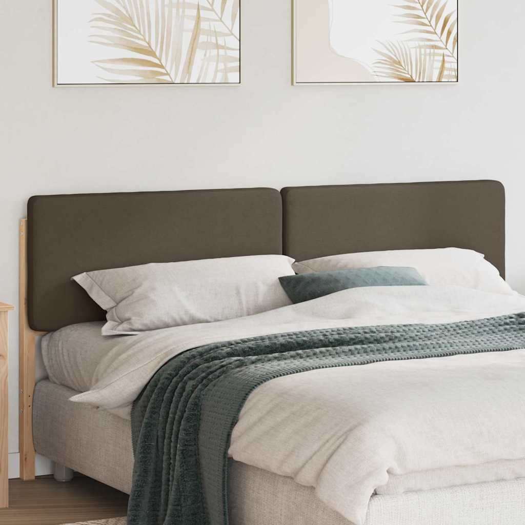 Polstret sengegavl Brun og Taupe 180 cm Massiv fyrretræ
