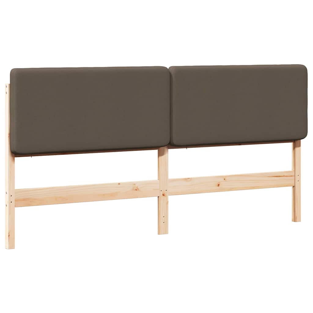 Polstret sengegavl Brun og Taupe 180 cm Massiv fyrretræ