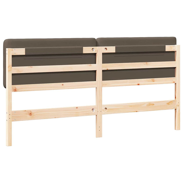 Polstret sengegavl Brun og Taupe 180 cm Massiv fyrretræ