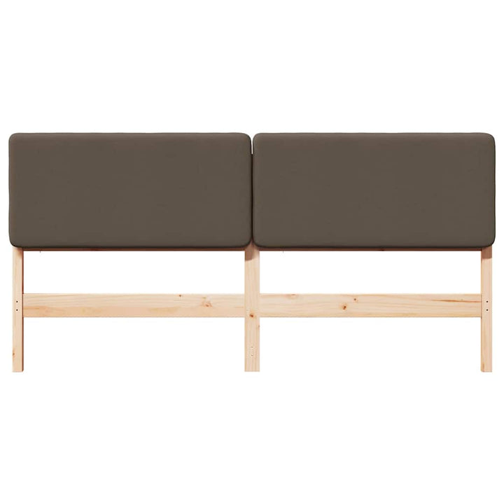 Polstret sengegavl Brun og Taupe 180 cm Massiv fyrretræ