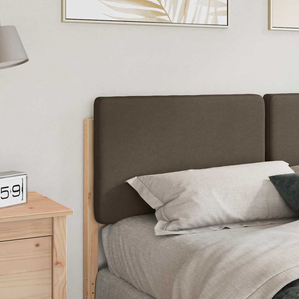 Polstret sengegavl Brun og Taupe 160 cm Massiv fyrretræ