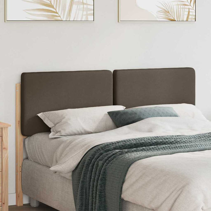 Polstret sengegavl Brun og Taupe 160 cm Massiv fyrretræ
