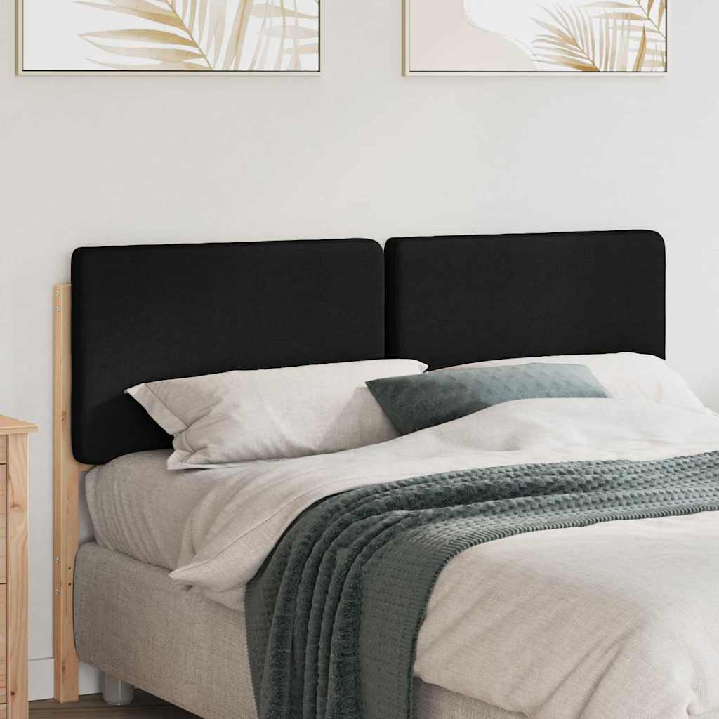 Polstret sengegavl Brun og sort 140 cm Massiv fyrretræ