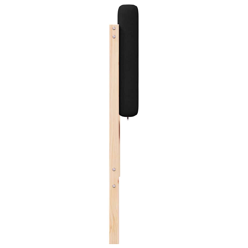 Polstret sengegavl Brun og sort 140 cm Massiv fyrretræ