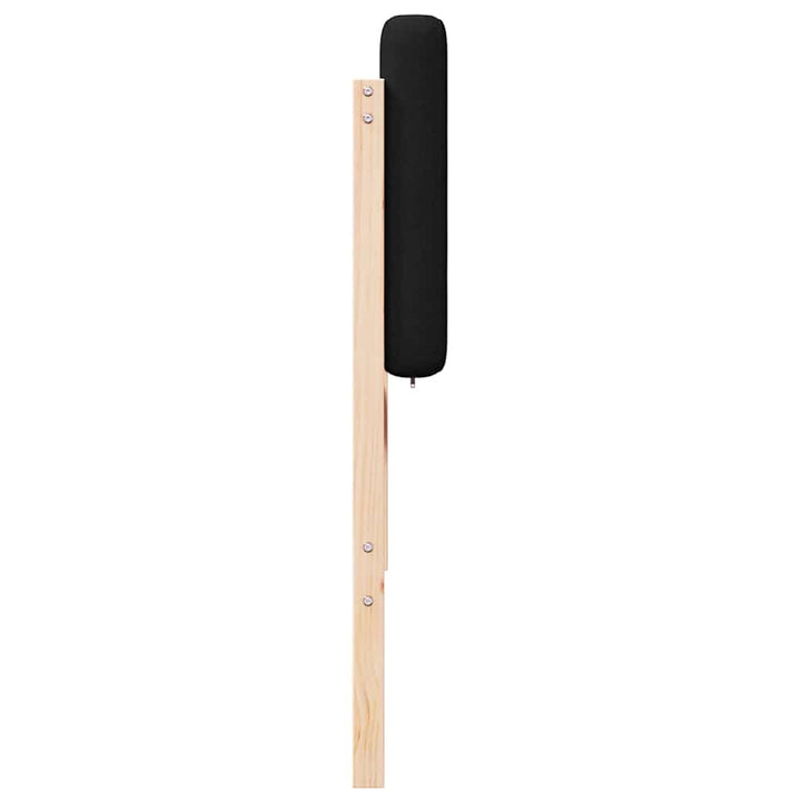 Polstret sengegavl Brun og sort 135 cm Massiv fyrretræ