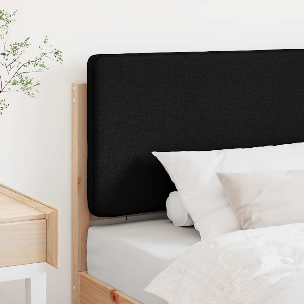 Polstret sengegavl Brun og sort 80 cm Massiv fyrretræ