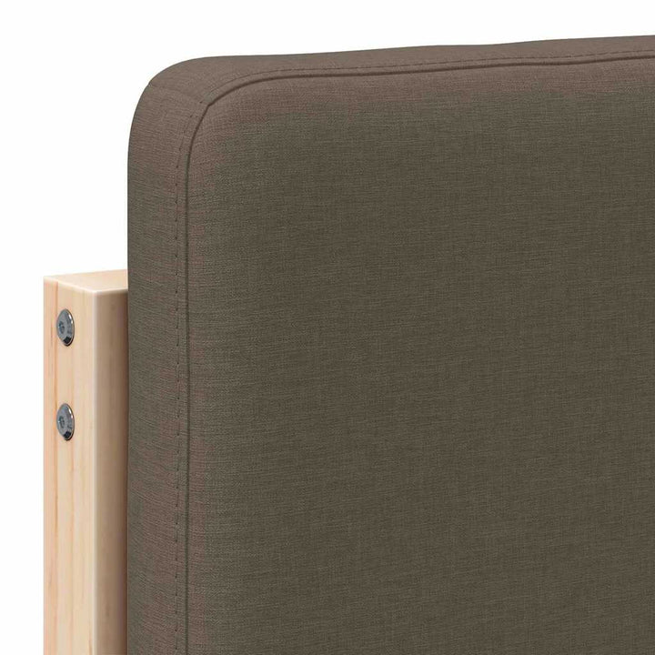 Polstret sengegavl Brun og Taupe 75 cm Massiv fyrretræ