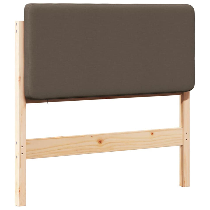 Polstret sengegavl Brun og Taupe 75 cm Massiv fyrretræ