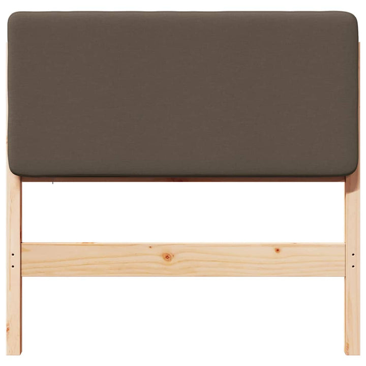 Polstret sengegavl Brun og Taupe 75 cm Massiv fyrretræ