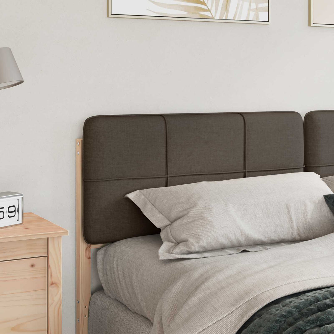 Polstret sengegavl Brun og Taupe 200 cm Massiv fyrretræ