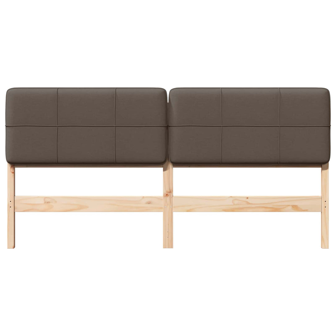 Polstret sengegavl Brun og Taupe 200 cm Massiv fyrretræ
