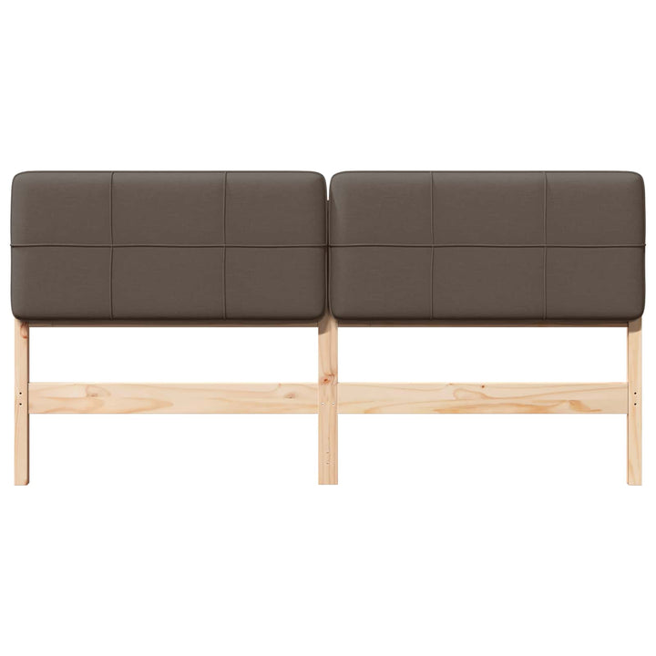 Polstret sengegavl Brun og Taupe 200 cm Massiv fyrretræ