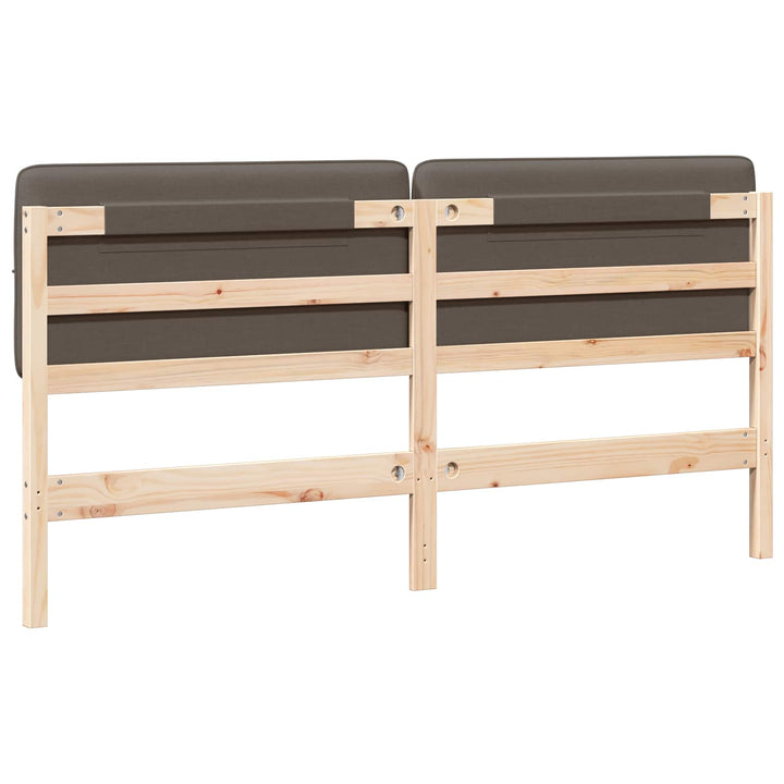 Polstret sengegavl Brun og Taupe 180 cm Massiv fyrretræ