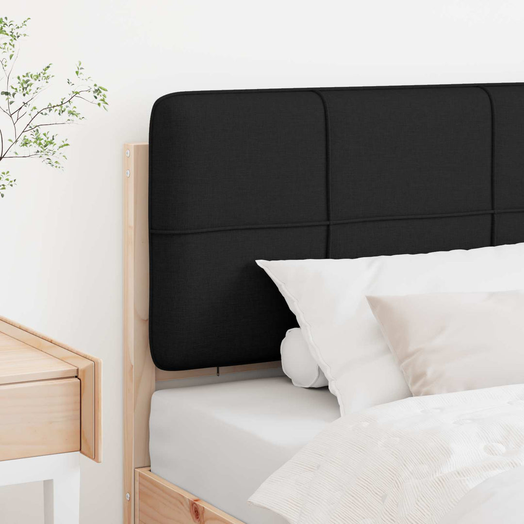 Polstret sengegavl Brun og sort 90 cm Massiv fyrretræ