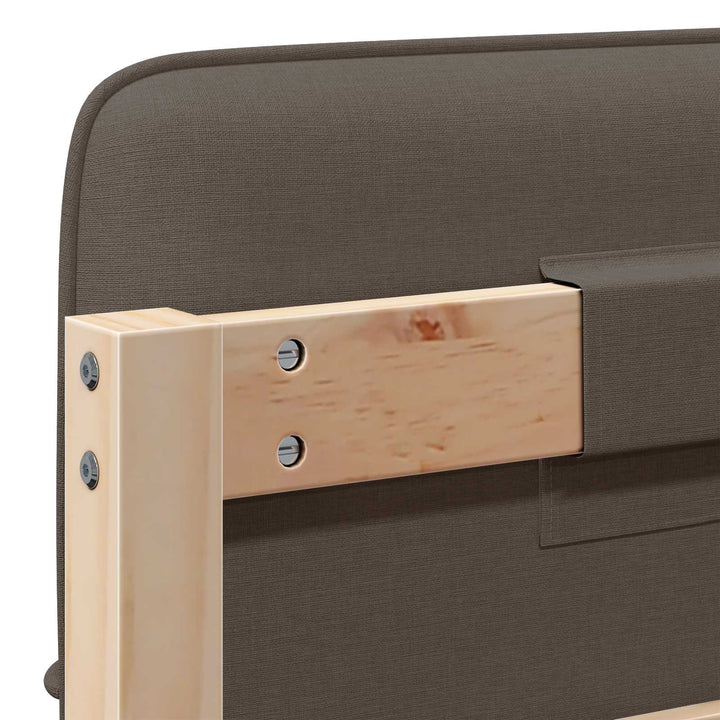 Polstret sengegavl Brun og Taupe 90 cm Massiv fyrretræ
