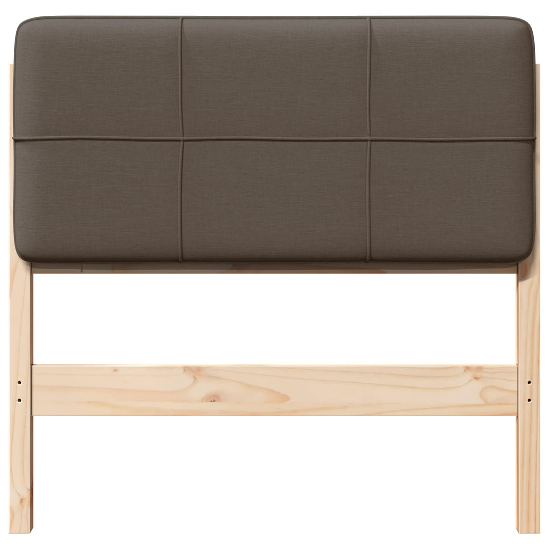 Polstret sengegavl Brun og Taupe 90 cm Massiv fyrretræ