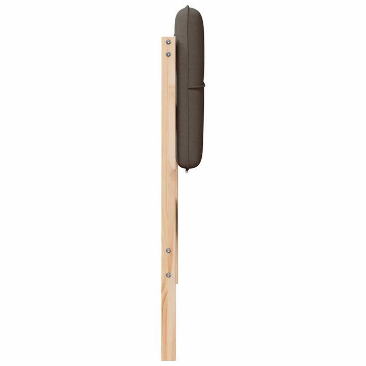 Polstret sengegavl Brun og Taupe 90 cm Massiv fyrretræ
