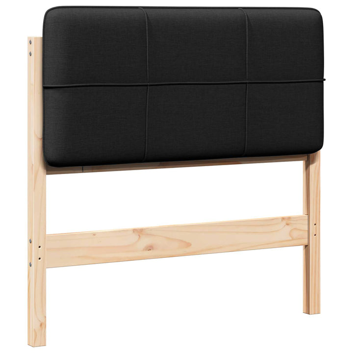 Polstret sengegavl Brun og sort 80 cm Massiv fyrretræ