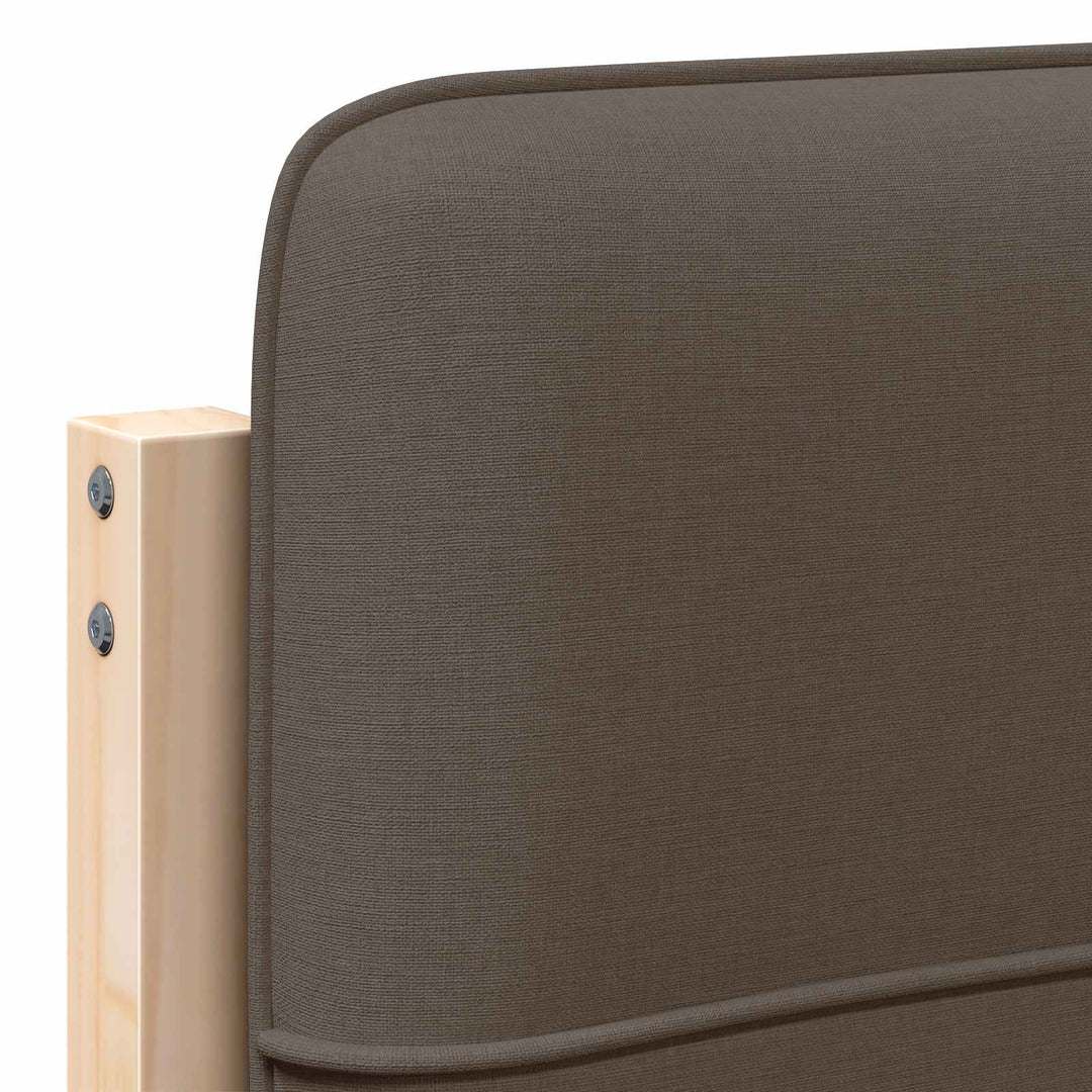 Polstret sengegavl Brun og Taupe 75 cm Massiv fyrretræ