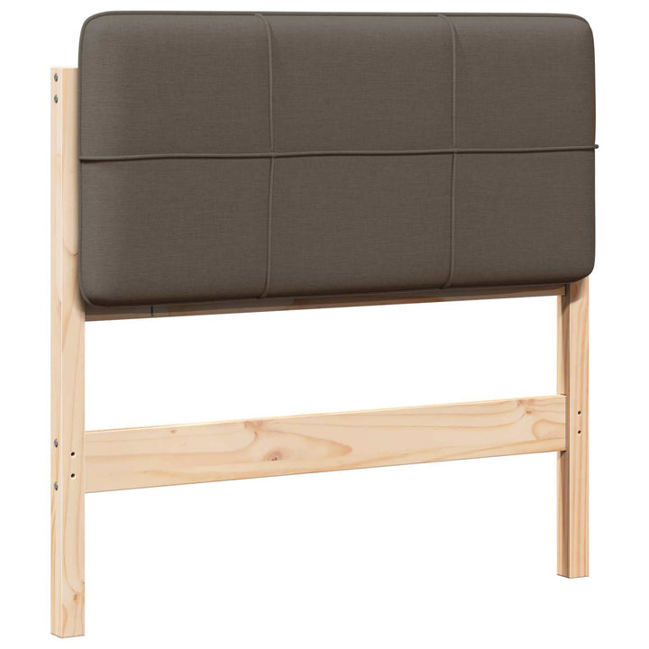 Polstret sengegavl Brun og Taupe 75 cm Massiv fyrretræ