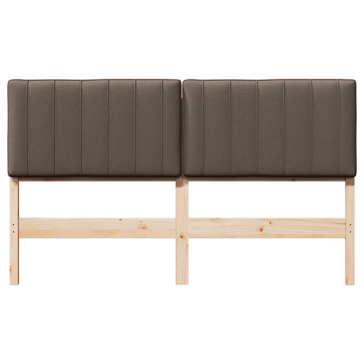 Polstret sengegavl Brun og Taupe 160 cm Massiv fyrretræ
