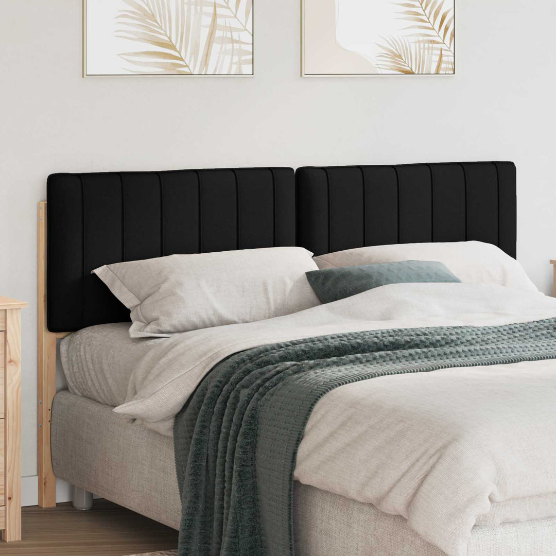 Polstret sengegavl Brun og sort 150 cm Massiv fyrretræ