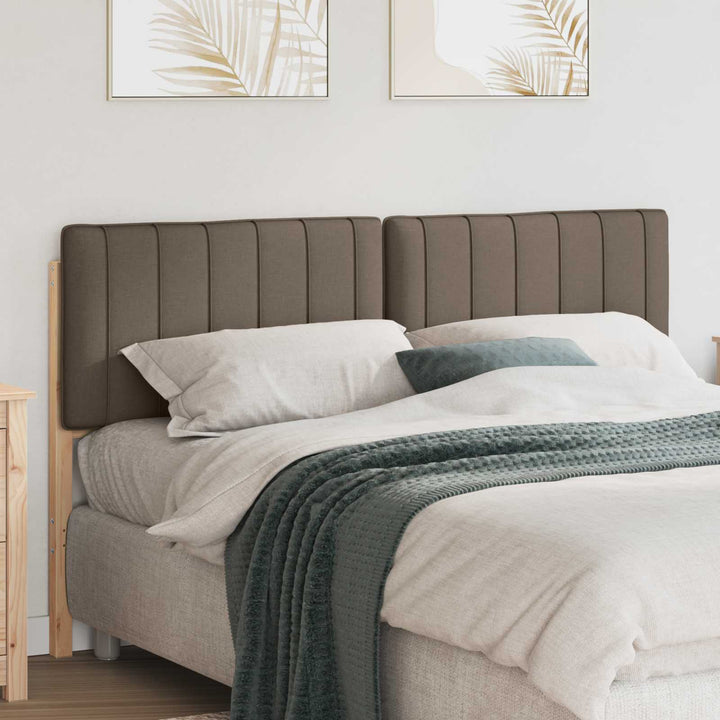 Polstret sengegavl Brun og Taupe 150 cm Massiv fyrretræ