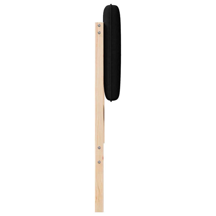 Polstret sengegavl Brun og sort 140 cm Massiv fyrretræ