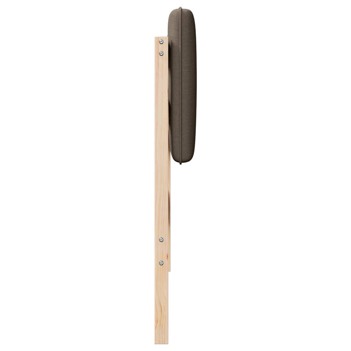 Polstret sengegavl Brun og Taupe 100 cm Massiv fyrretræ