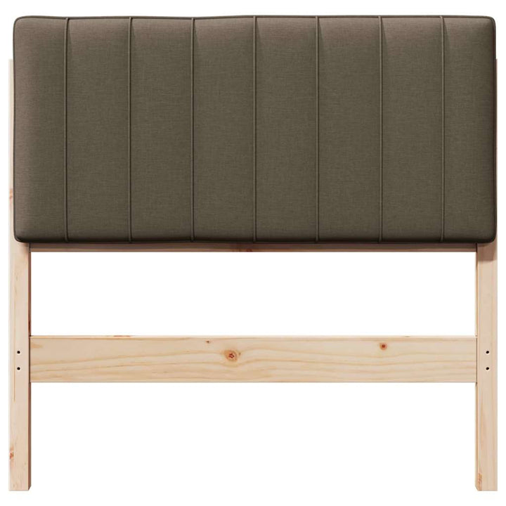 Polstret sengegavl Brun og Taupe 90 cm Massiv fyrretræ