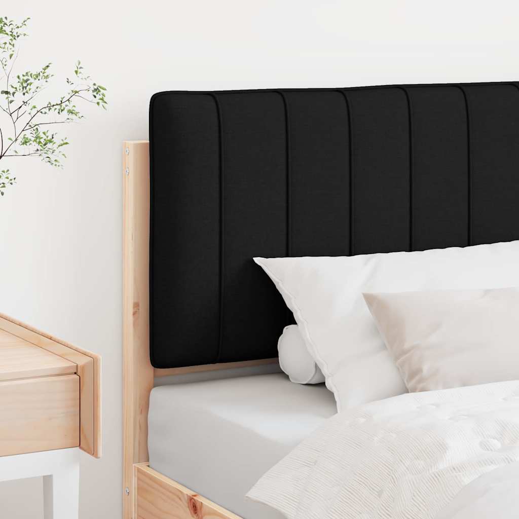 Polstret sengegavl Brun og sort 80 cm Massiv fyrretræ