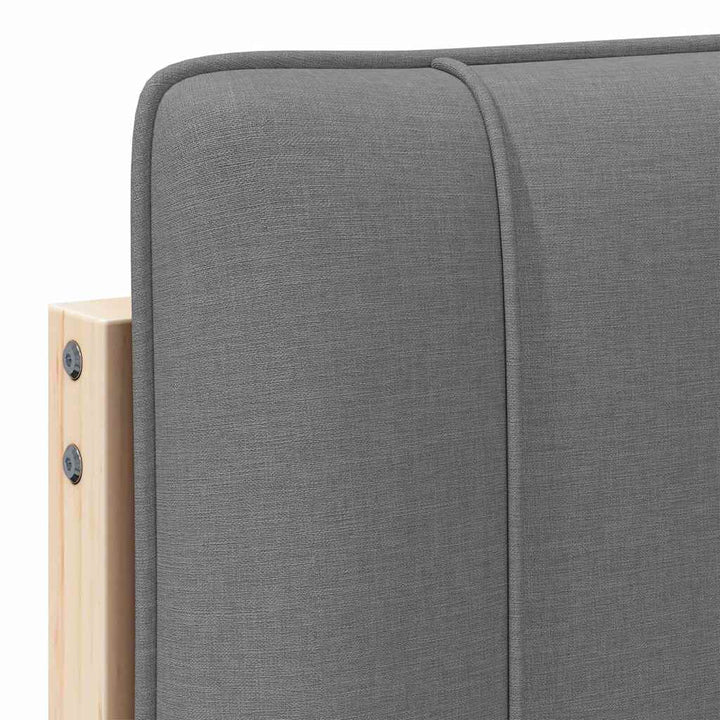Polstret sengegavl Brun og Lys Grå 75 cm Massiv fyrretræ